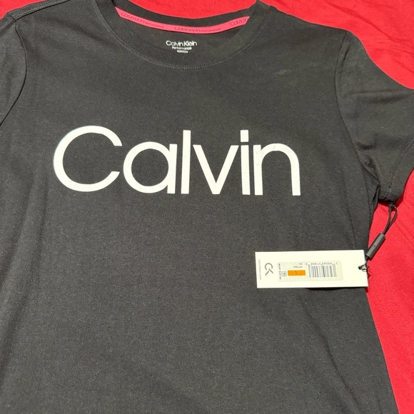 Calvin Klein Women's Charcoal Tee - Picture 2 of 5